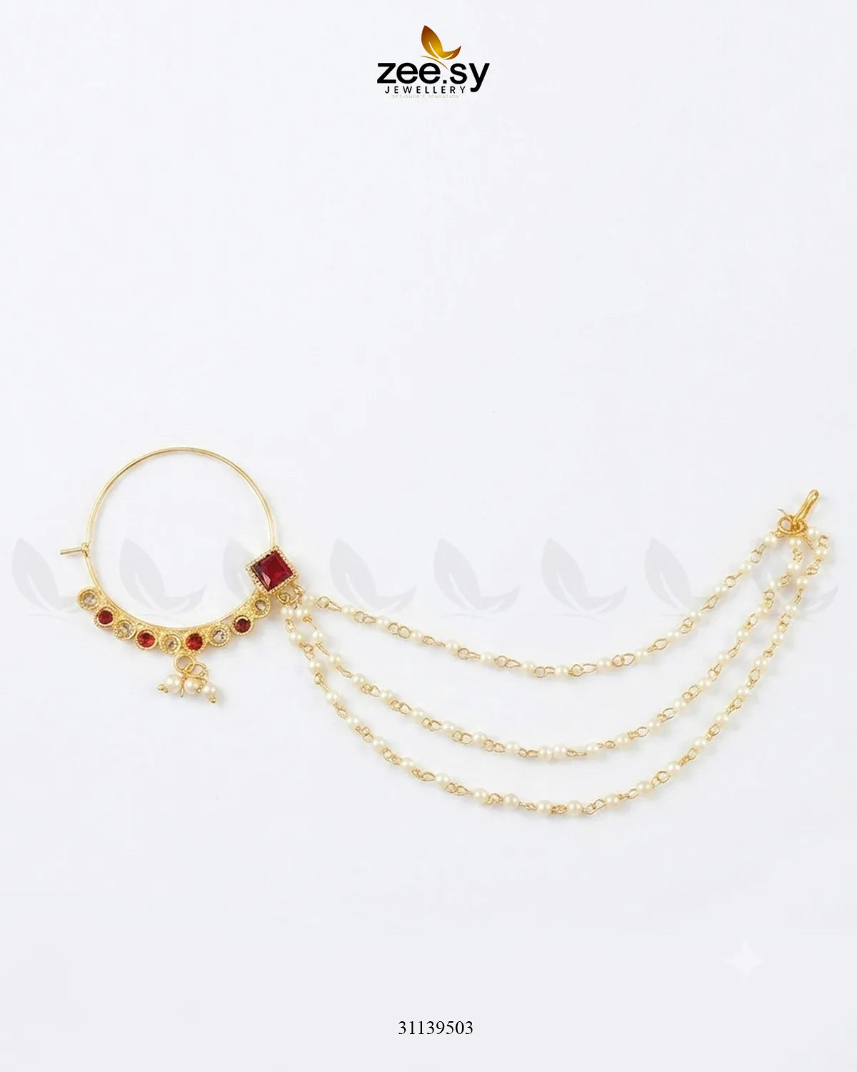 Magnolia Pearl Traditional Nose Ring Nose ring - Zeesy Jewellery Pakistan | Premium Artificial & Imitation Jewellery