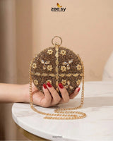 Mahogany Leaf Embellished Clutch Bag - Zeesy Jewellery