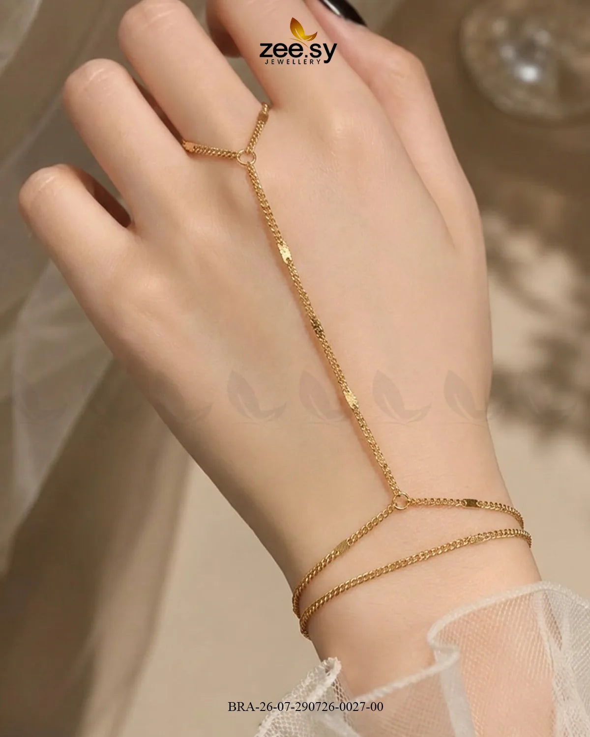 Mahveen Elegant Finger Bracelet Bracelet - Zeesy Jewellery Pakistan | Premium Artificial & Imitation Jewellery