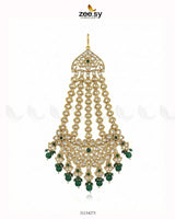 Majestic Faux Pearl Jhumar Golden Green - Zeesy Jewellery