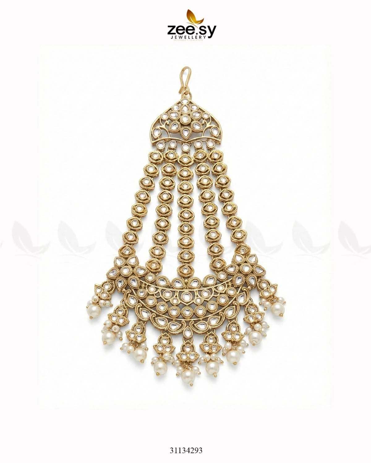 Majestic Faux Pearl Jhumar Golden White - Zeesy Jewellery