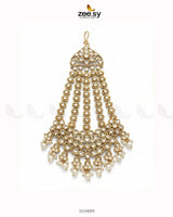 Majestic Faux Pearl Jhumar Golden White - Zeesy Jewellery
