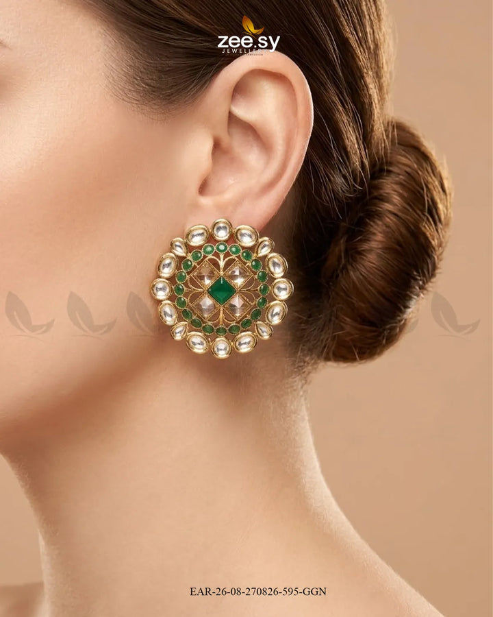 Meadow Statement Kundan Earrings