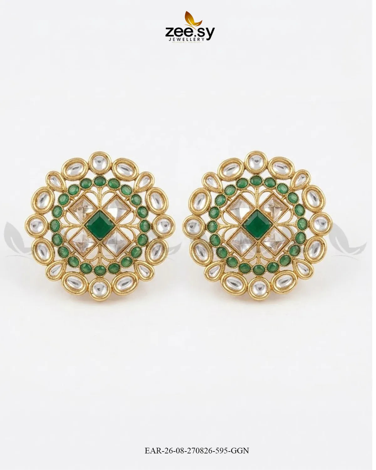 Meadow Statement Kundan Earrings