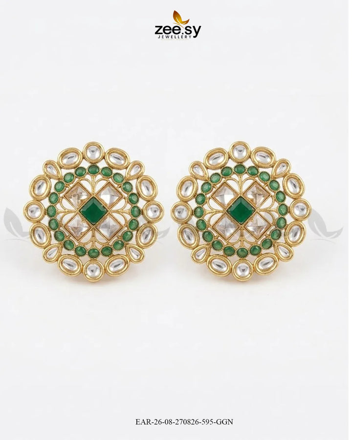 Meadow Statement Kundan Earrings