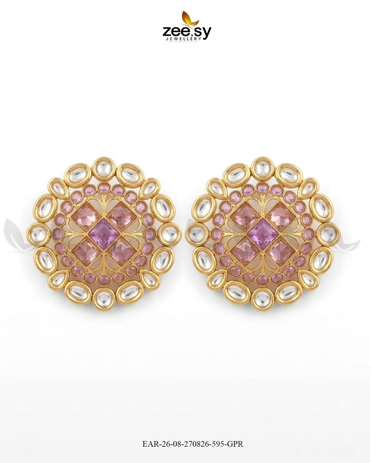 Meadow Statement Kundan Earrings