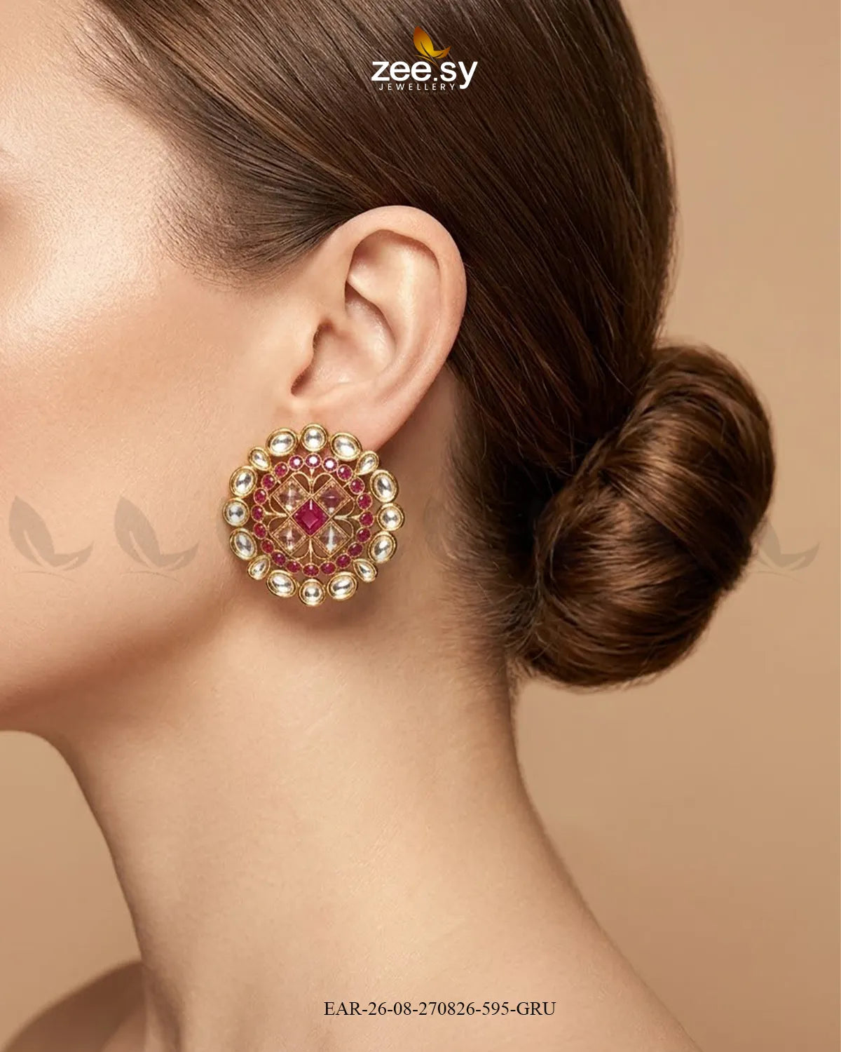 Meadow Statement Kundan Earrings