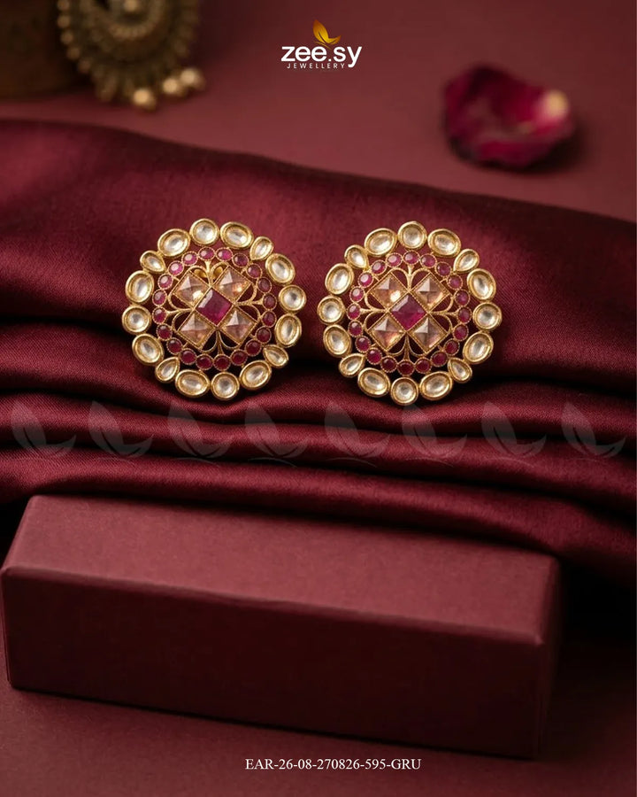 Meadow Statement Kundan Earrings