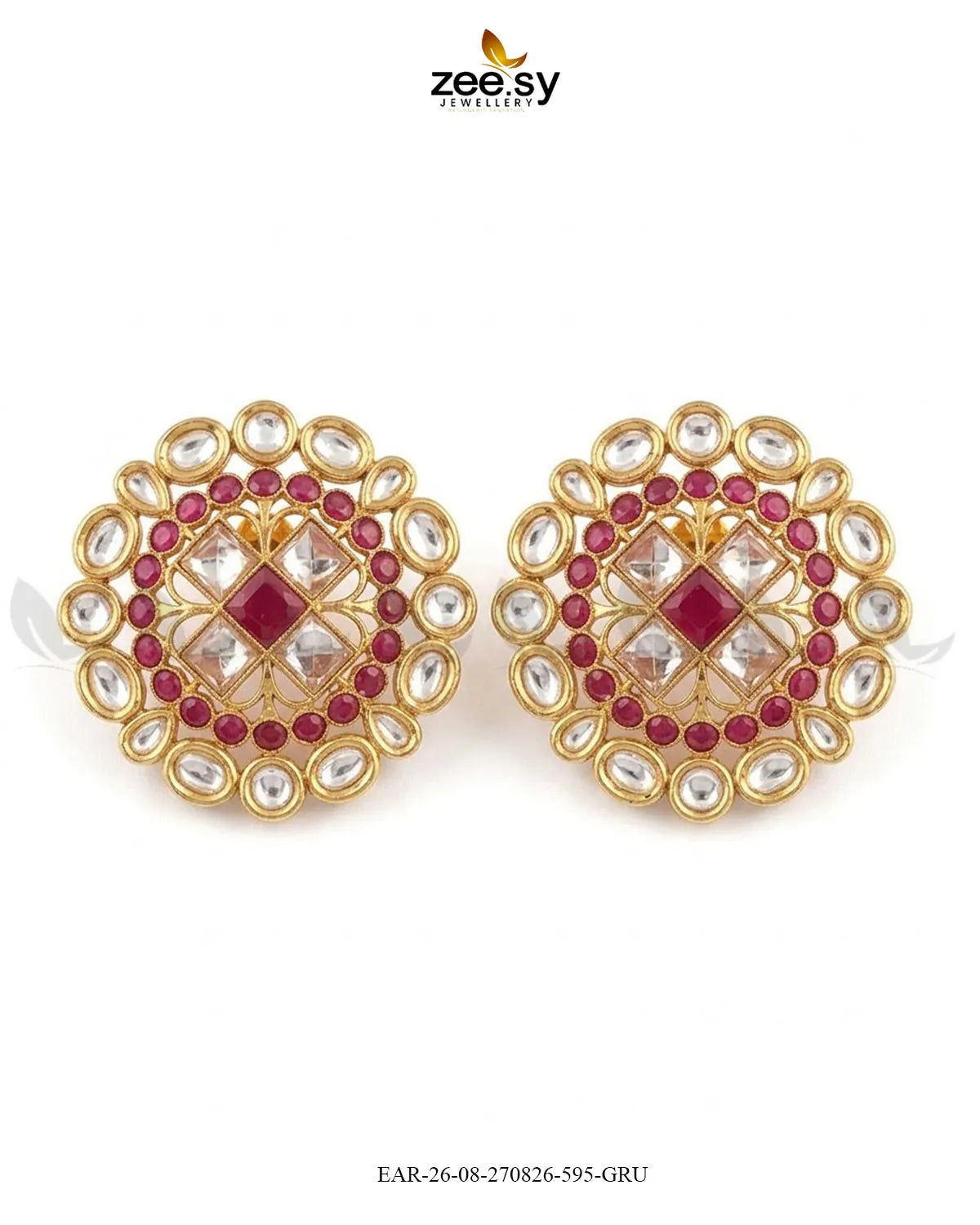 Meadow Statement Kundan Earrings