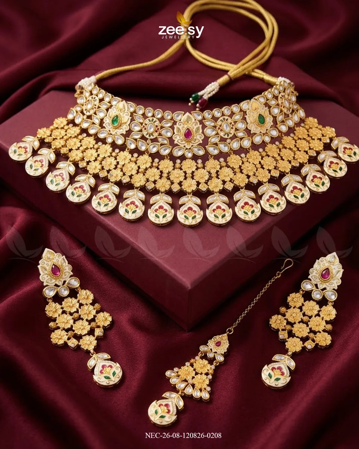 Meher Kundan Meenakari Bridal Set
