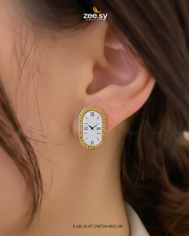 Mesh Watch Face Earrings Earrings - Zeesy Jewellery Pakistan | Premium Artificial & Imitation Jewellery