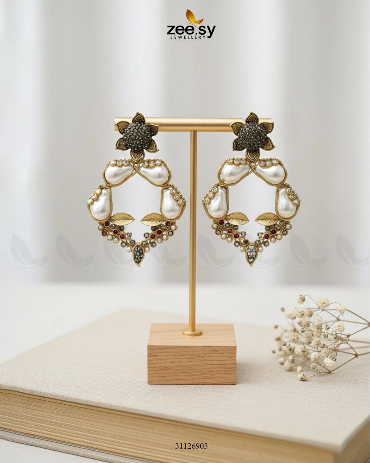 Antique Turkish Baroque Pearl Earrings Metallic - Zeesy Jewellery