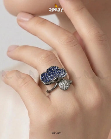 Metallic Statement Gemstone Ring