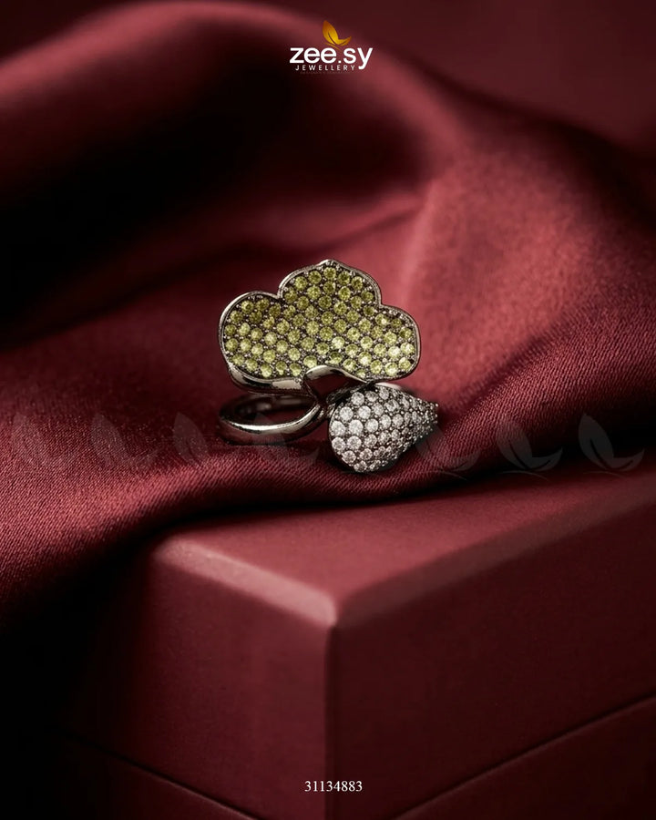Metallic Statement Gemstone Ring