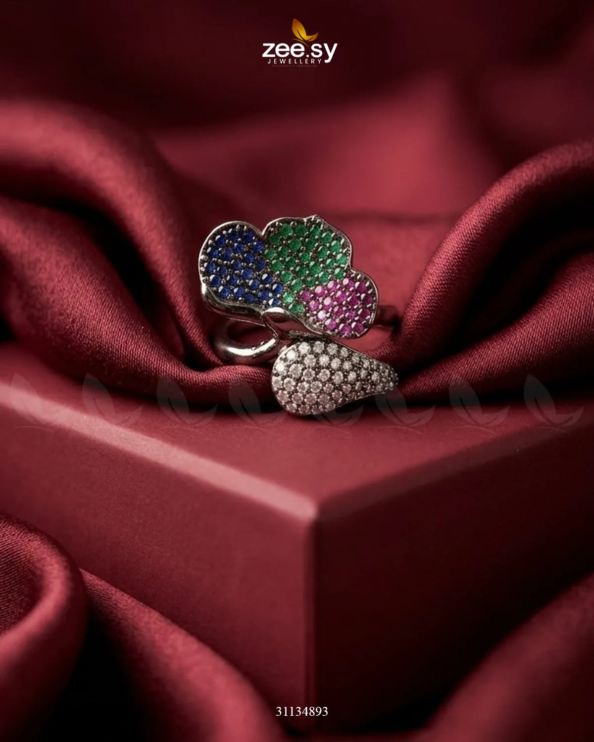 Metallic Statement Gemstone Ring