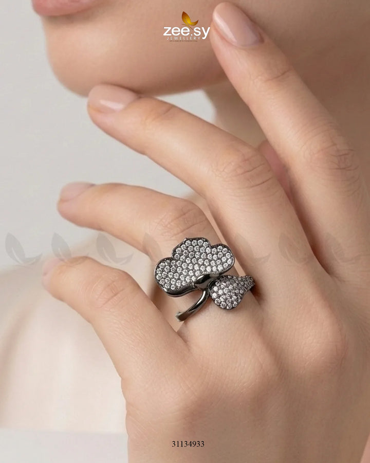 Metallic Statement Gemstone Ring