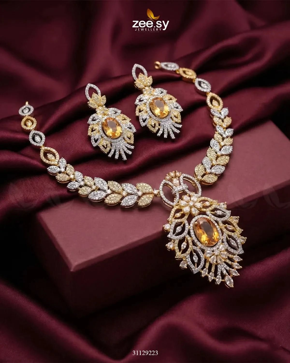 Midnight Forest Toned Necklace Set - Zeesy.pk