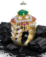 Midnight Majesty Halo Ring Finger Ring - Zeesy Jewellery Pakistan | Premium Artificial & Imitation Jewellery