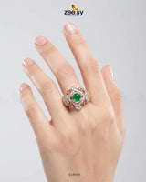 Midnight Majesty Halo Ring Finger Ring - Zeesy Jewellery Pakistan | Premium Artificial & Imitation Jewellery