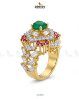 Midnight Majesty Halo Ring Finger Ring - Zeesy Jewellery Pakistan | Premium Artificial & Imitation Jewellery
