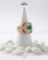 Midnight Majesty Halo Ring Finger Ring - Zeesy Jewellery Pakistan | Premium Artificial & Imitation Jewellery