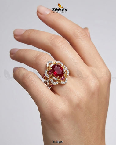 Midnight Star Oval Stone Ring Finger Ring - Zeesy Jewellery Pakistan | Premium Artificial & Imitation Jewellery