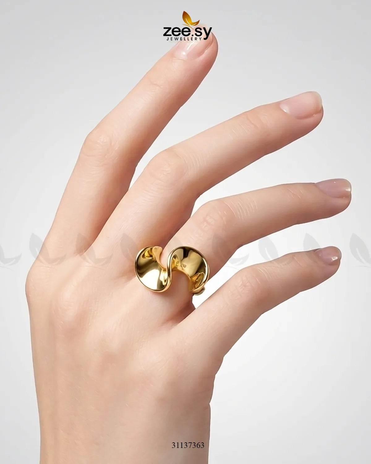 Milanese Gilded Molten Wave Ring Finger Ring - Zeesy Jewellery Pakistan | Premium Artificial & Imitation Jewellery