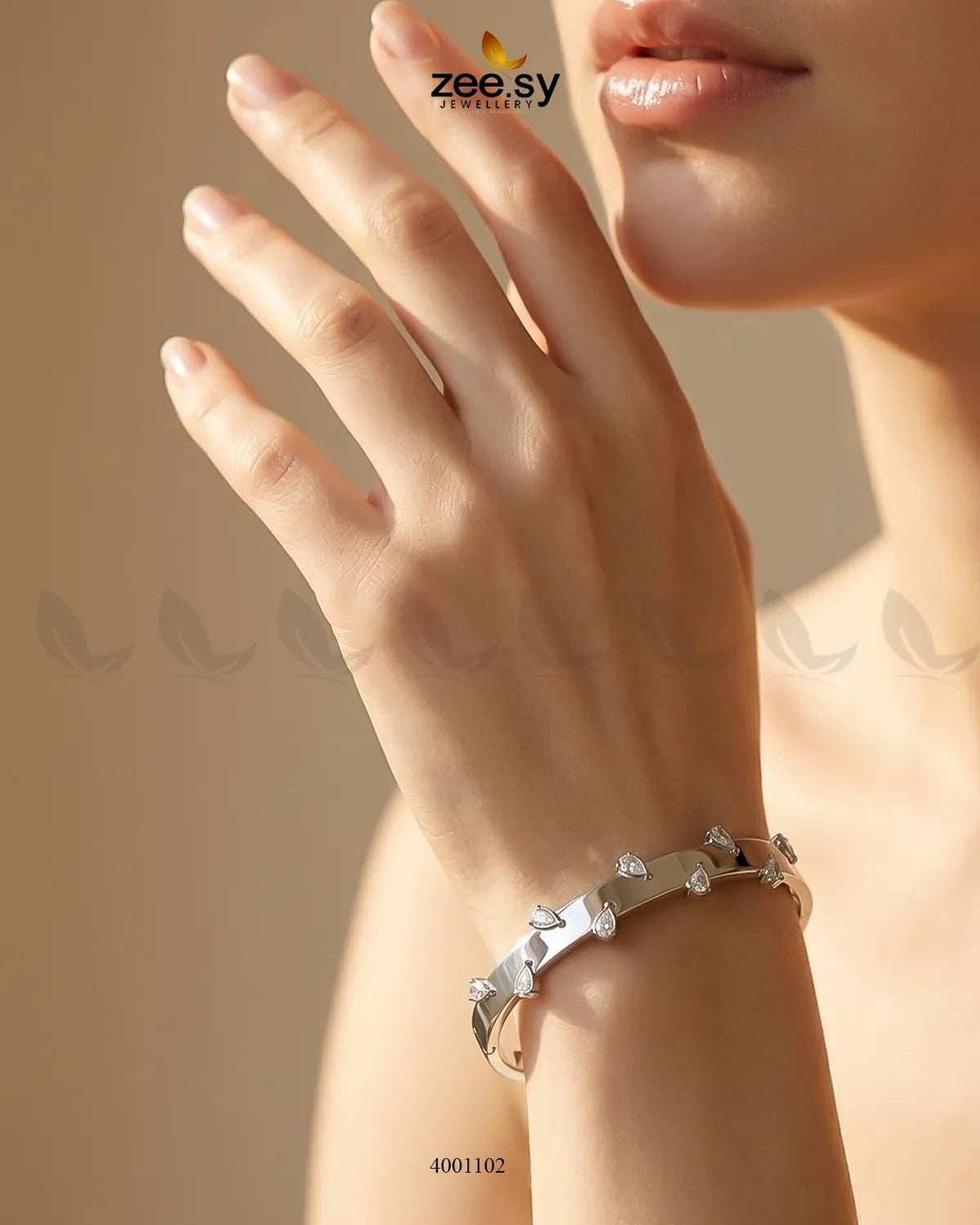 Silver minimalist droplet cuff bracelet by MH26 featuring a sleek, modern design for stylish wristwear.