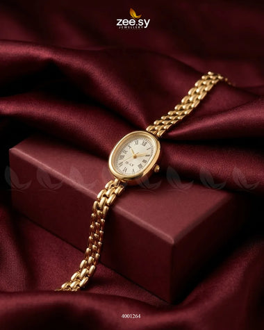 AJ03 minimalist oval dial watch with a white face and sleek design, showcasing a modern accessory for everyday style.