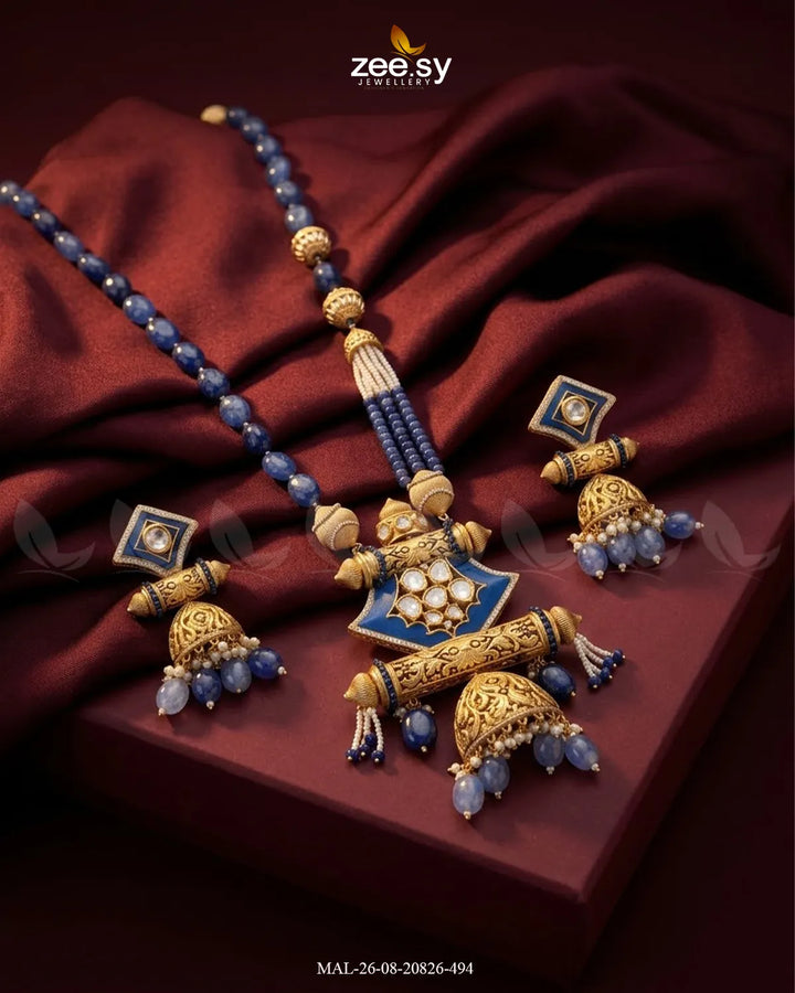 Mira Long Beaded Malla Set