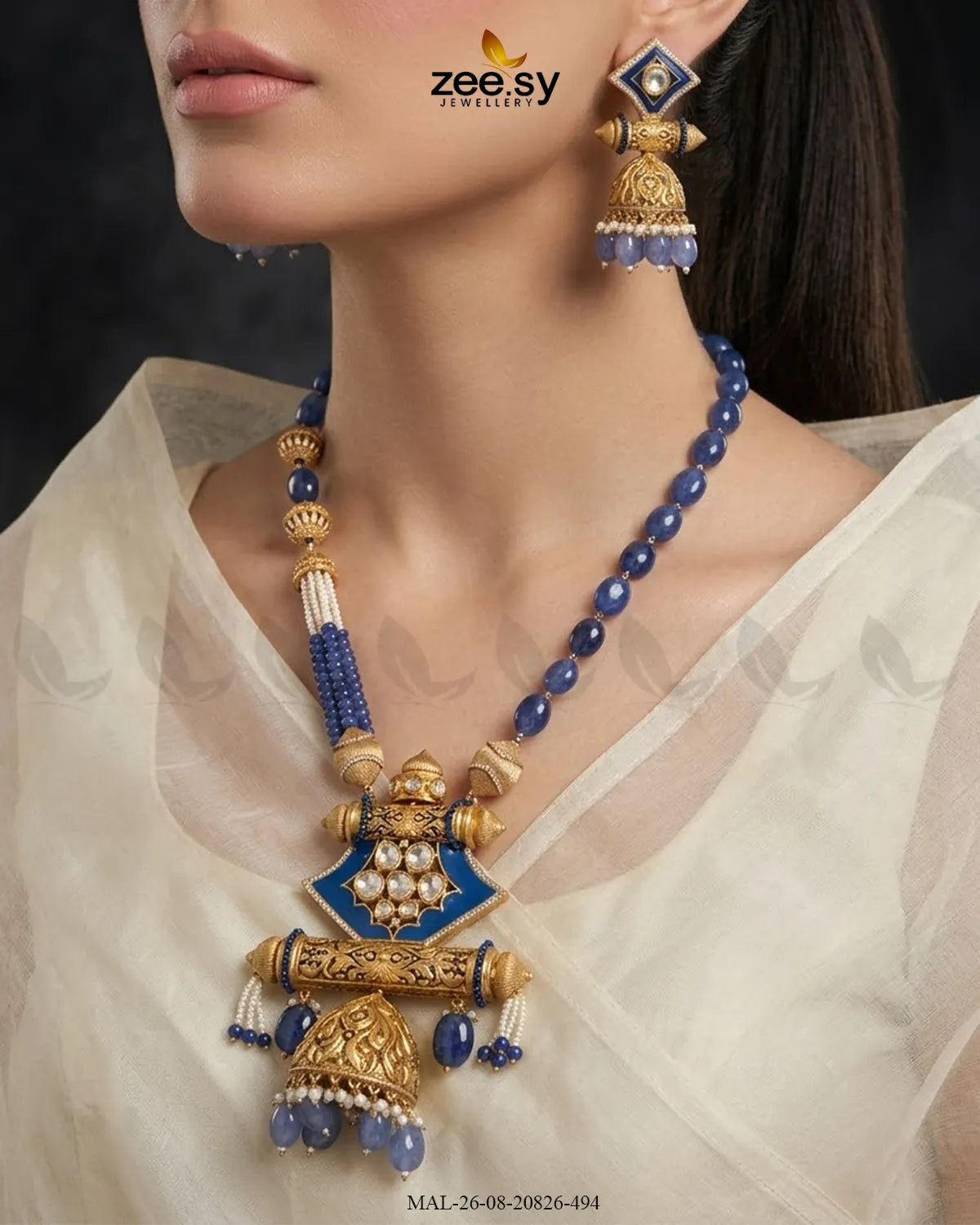 Mira Long Beaded Malla Set
