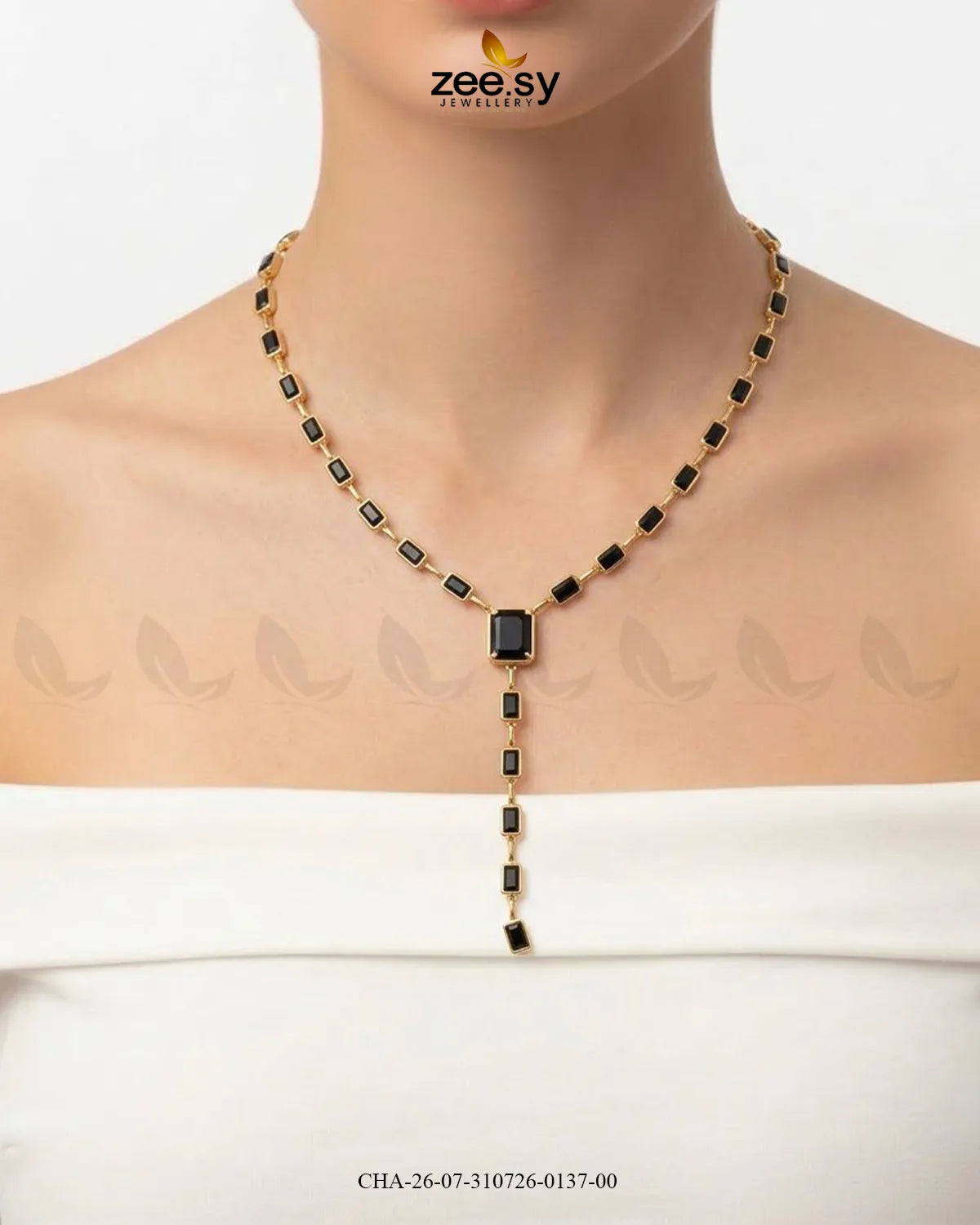 Modern Baguette Gemstone Y Chain