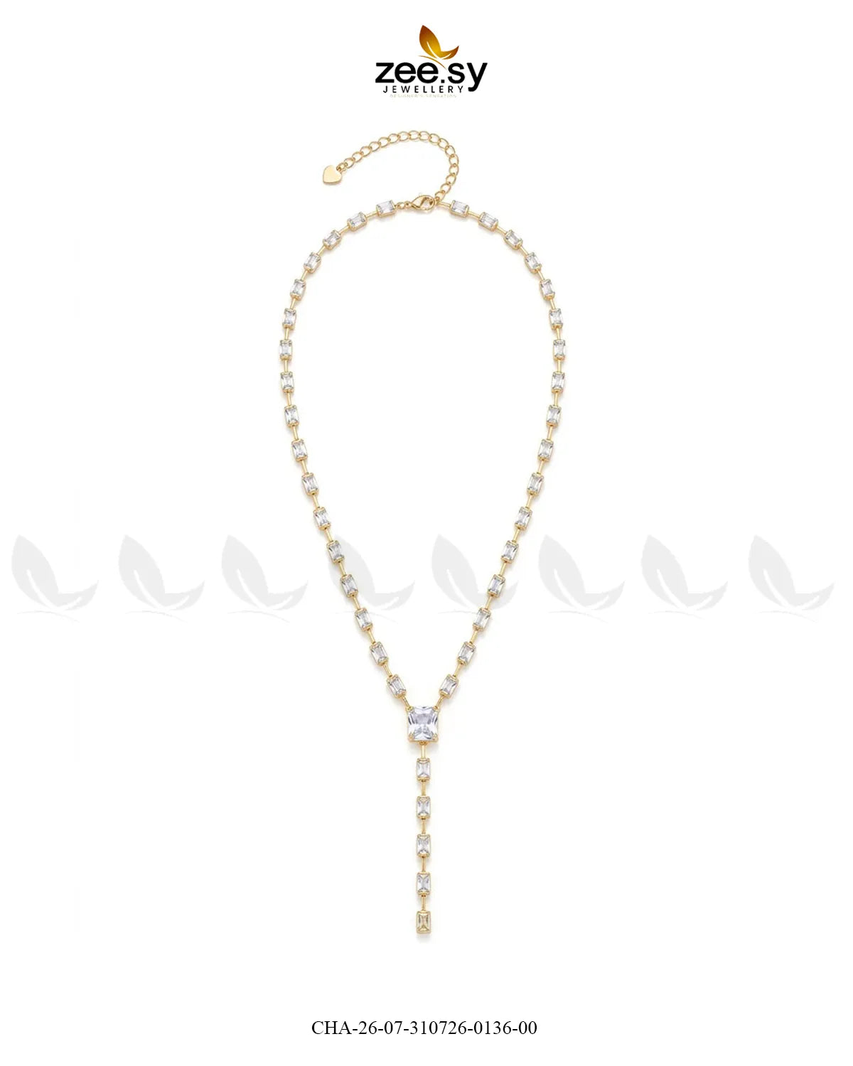 Modern Baguette Gemstone Y Chain