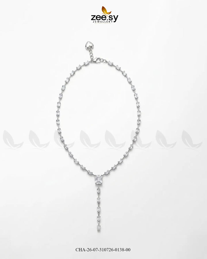 Modern Baguette Gemstone Y Chain