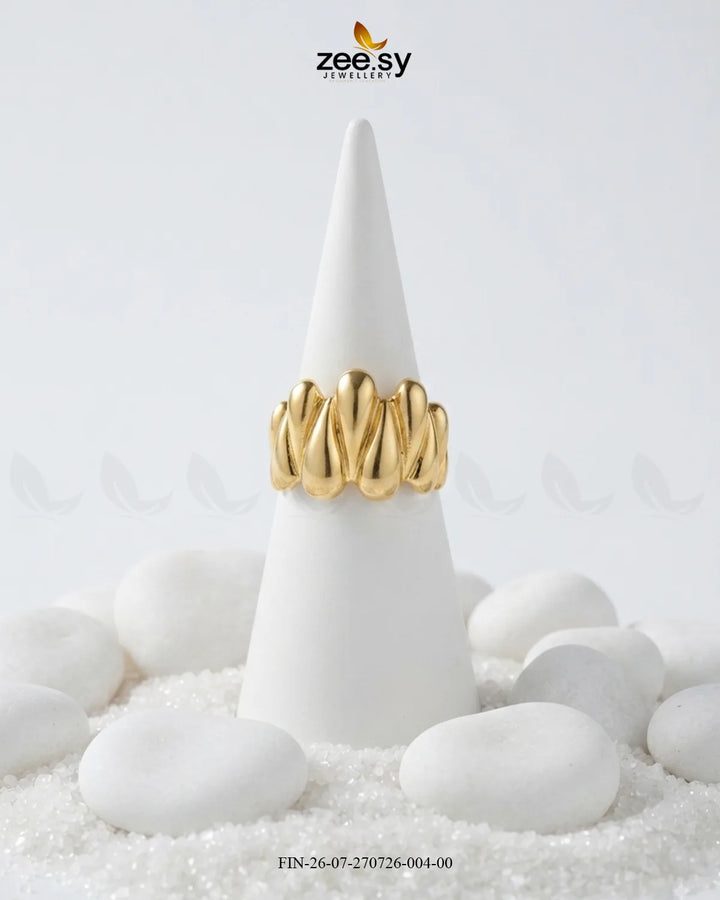 Modern Fluted Organic Cocktail Ring
