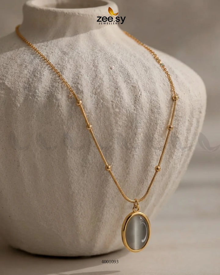 Modern Oval Cabochon Drop pendant