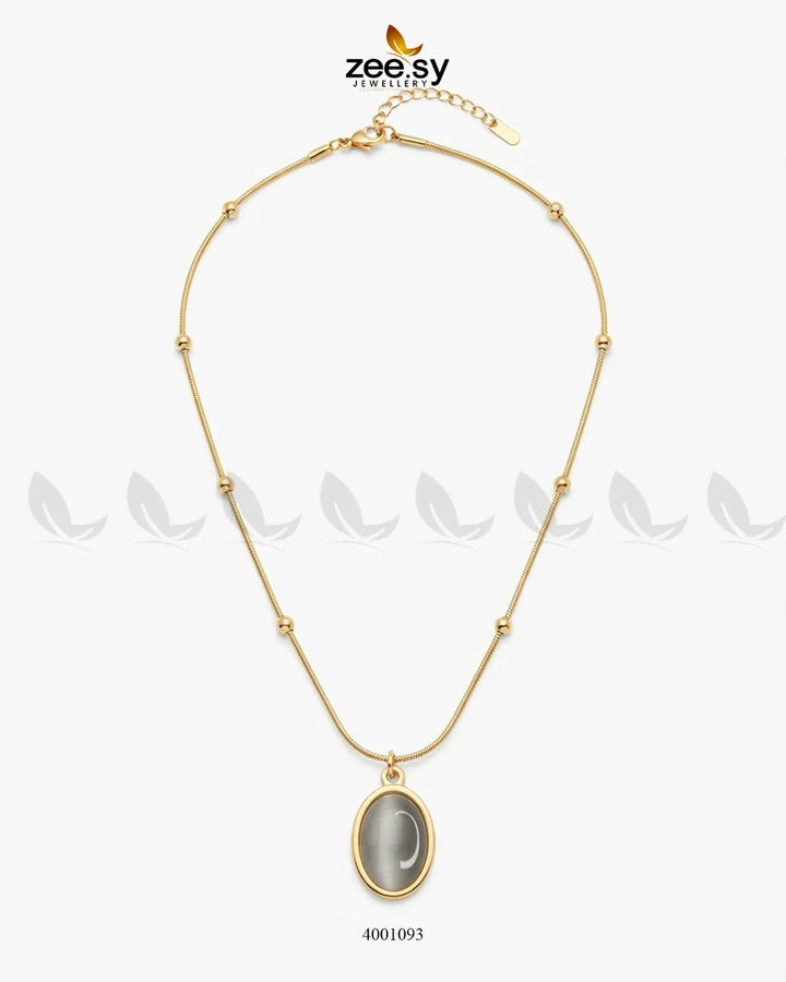 Modern Oval Cabochon Drop pendant
