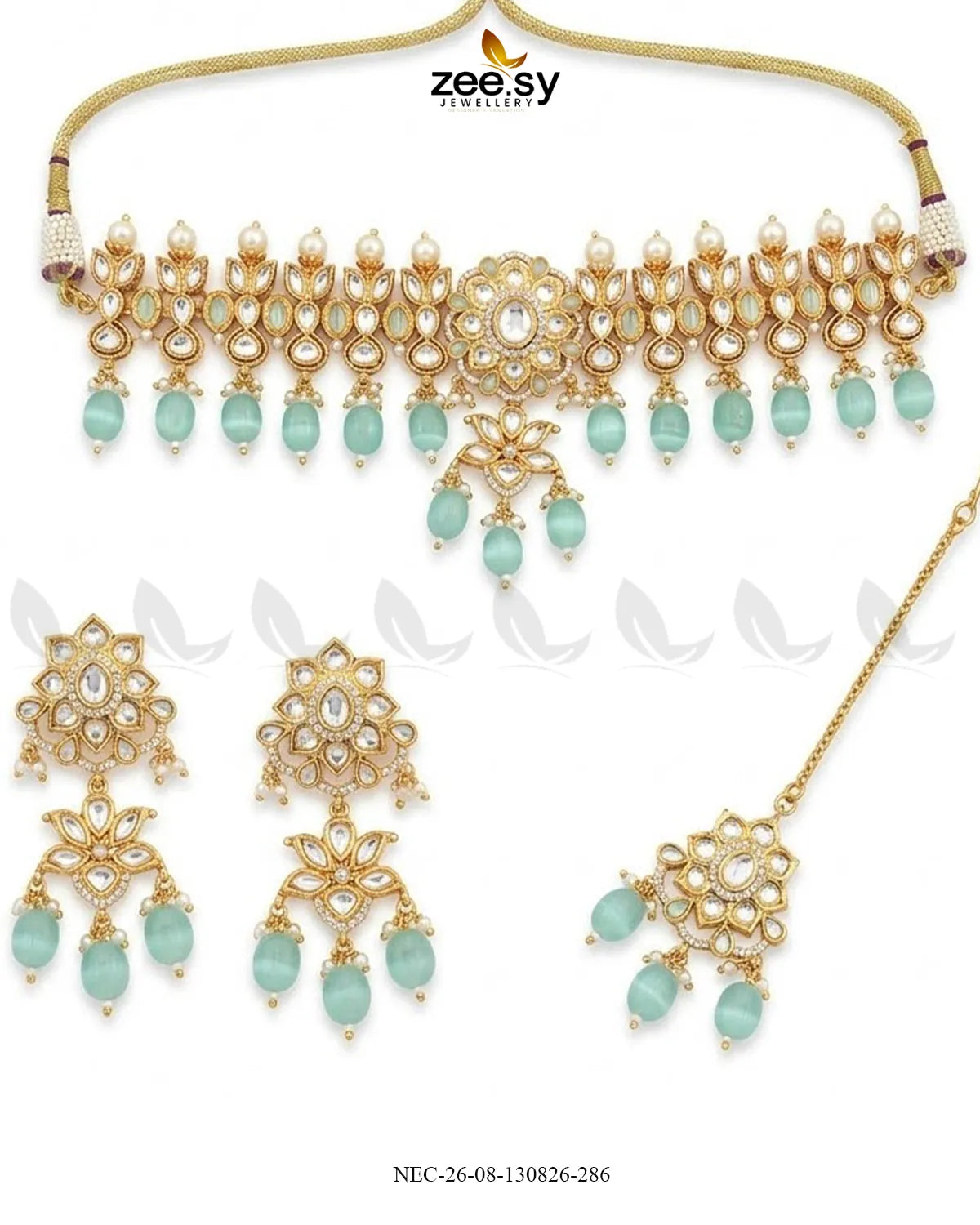 Modernist Sawtooth Pave Necklace Set