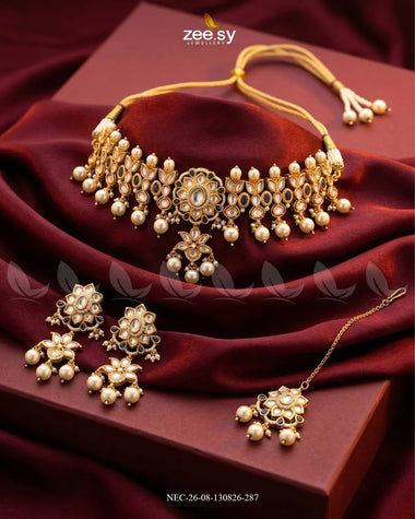 Modernist Sawtooth Pave Necklace Set