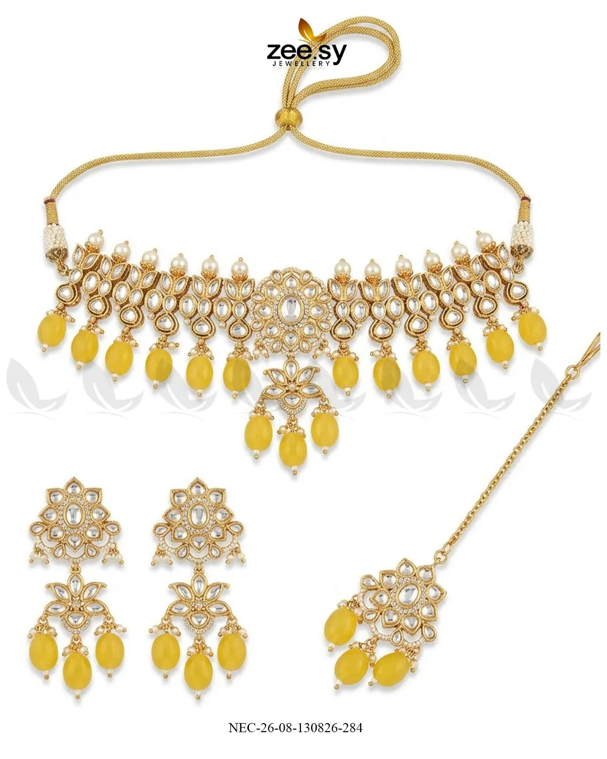 Modernist Sawtooth Pave Necklace Set
