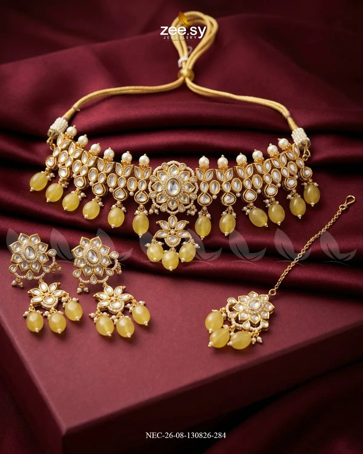 Modernist Sawtooth Pave Necklace Set