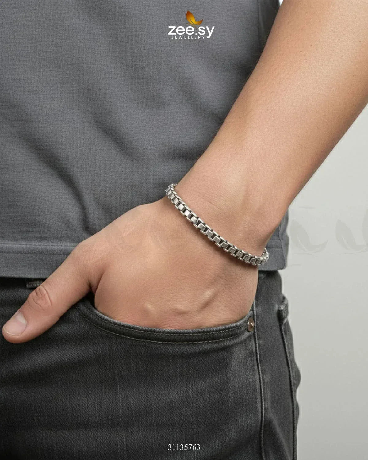 Mono Round Medium Box Bracelet for Men - Zeesy.pk