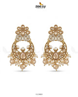 Moon Pearl Stone Chandbali Earrings