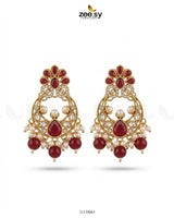 Moon Pearl Stone Chandbali Earrings