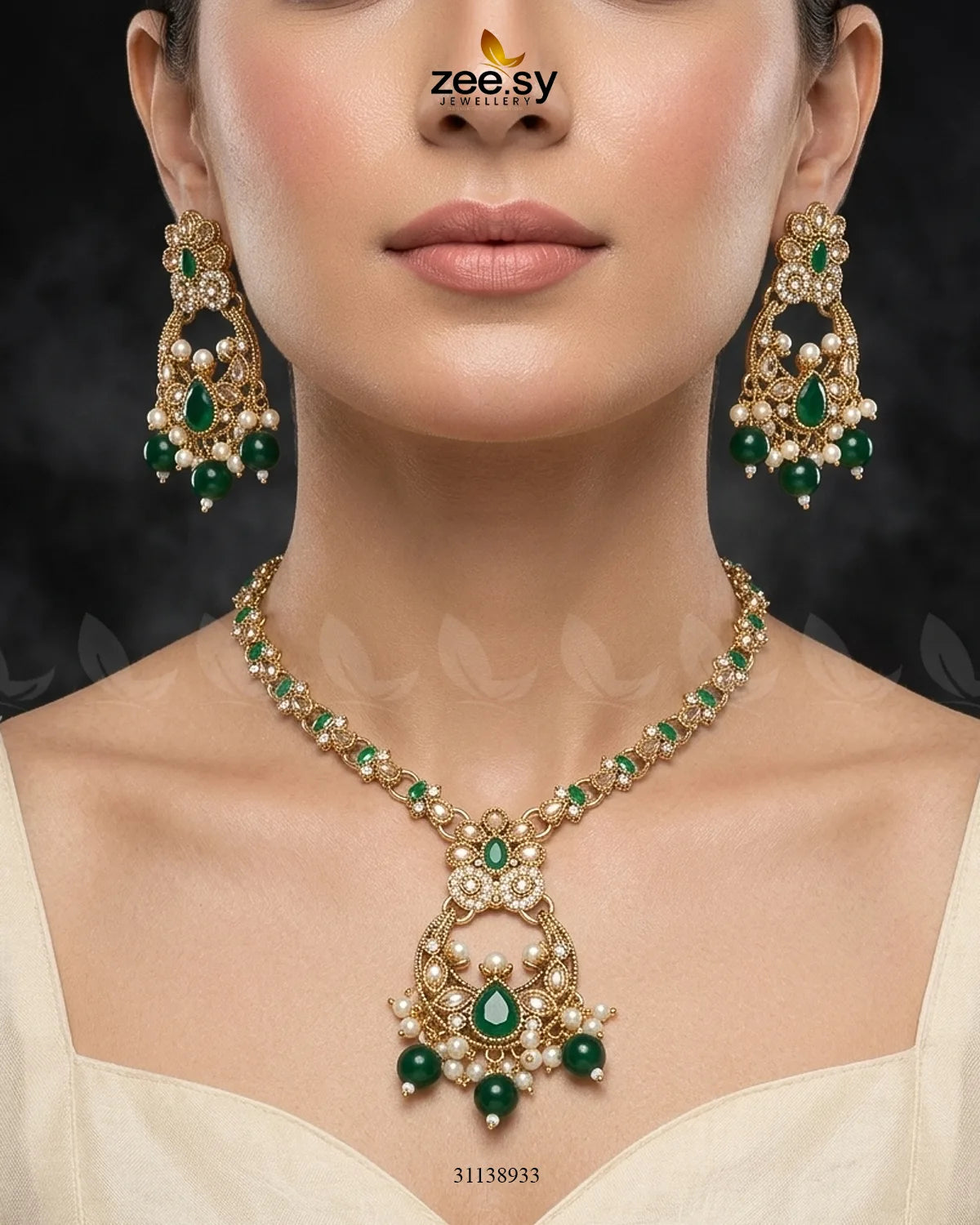 Moon Pearl Stone Necklace Set