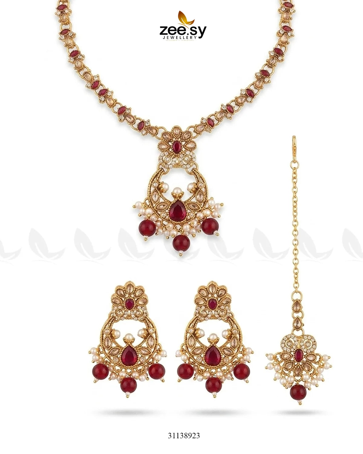Moon Pearl Stone Necklace Set