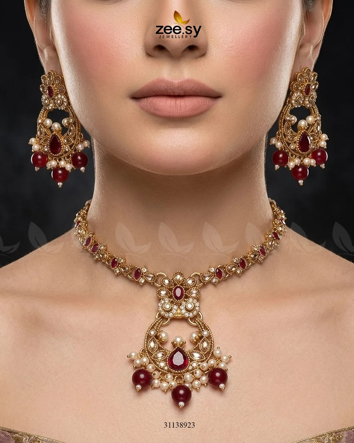 Moon Pearl Stone Necklace Set