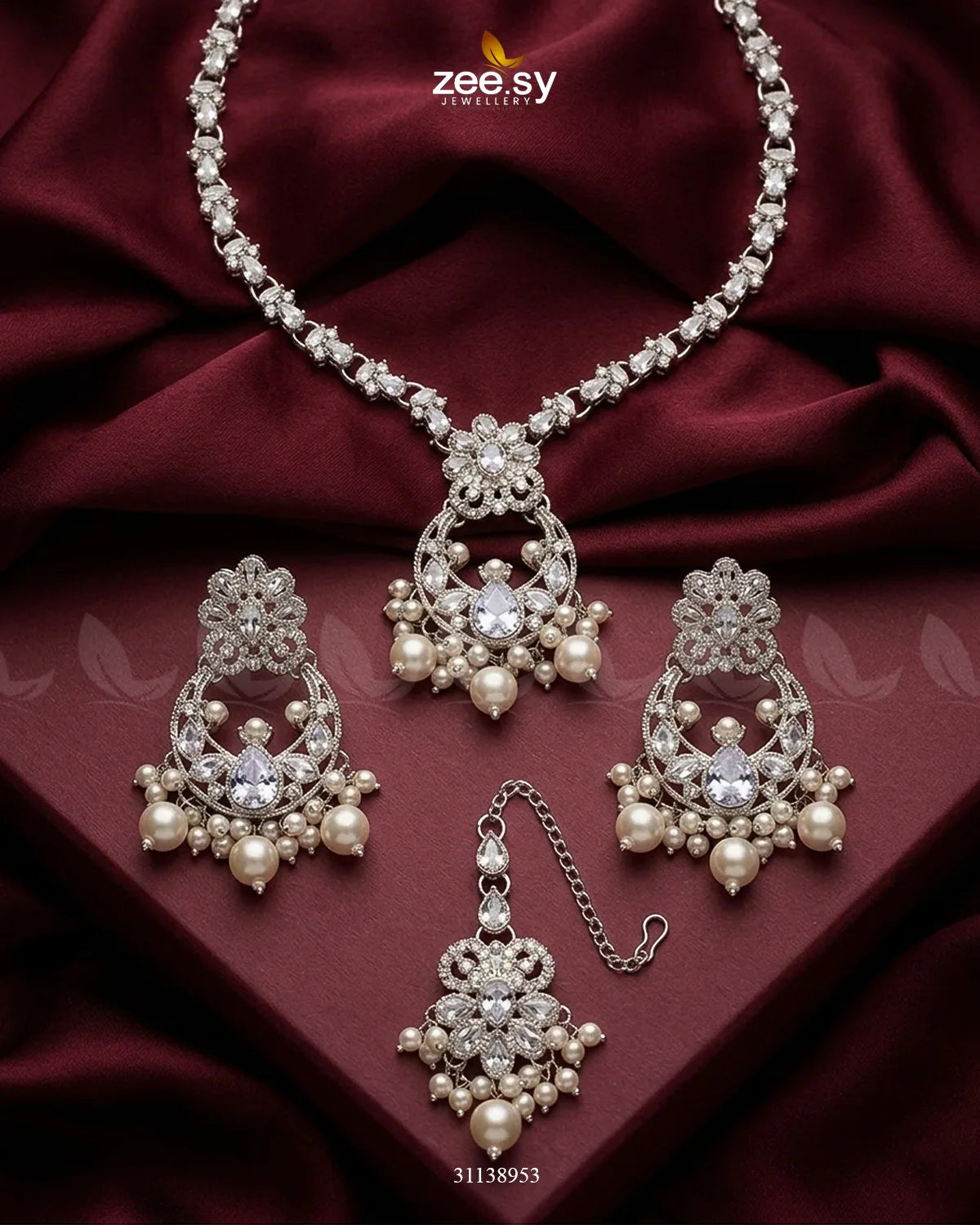 Moon Pearl Stone Necklace Set