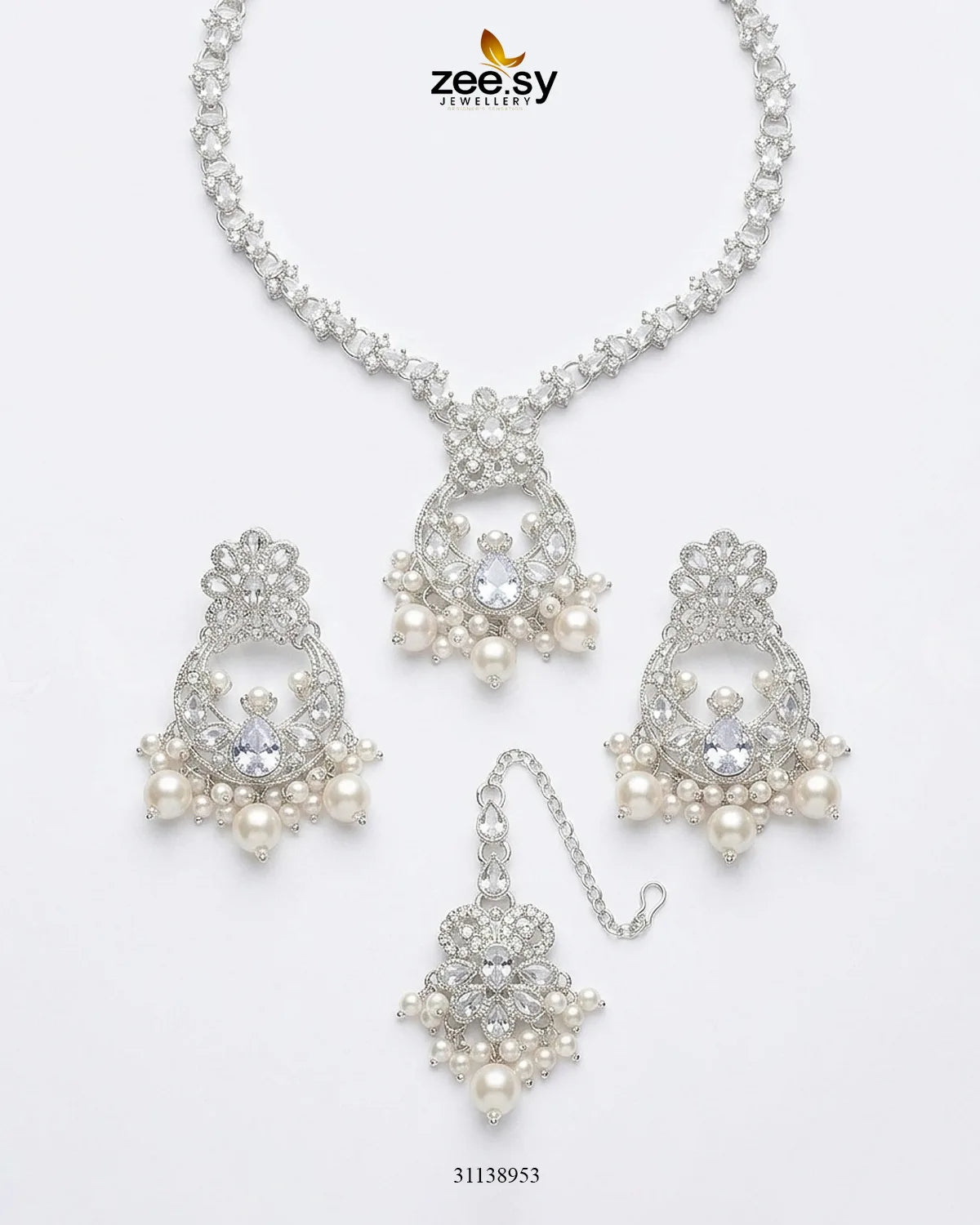 Moon Pearl Stone Necklace Set