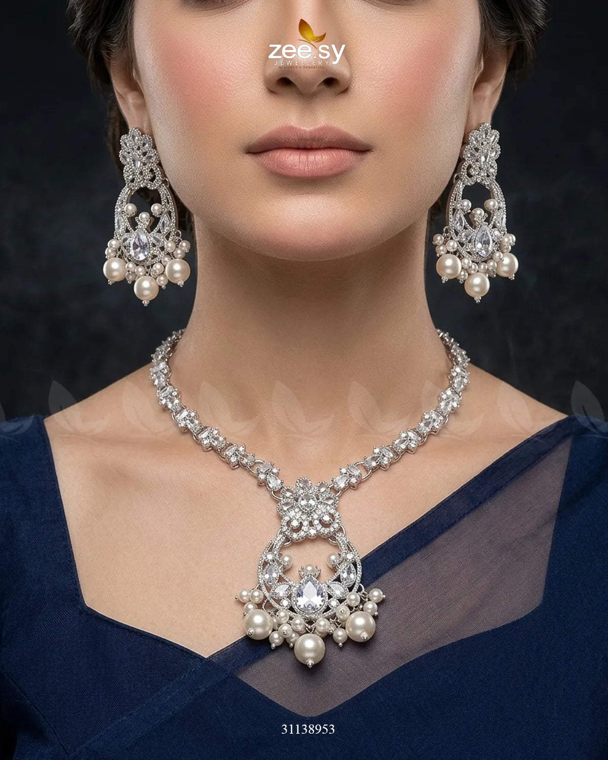 Moon Pearl Stone Necklace Set